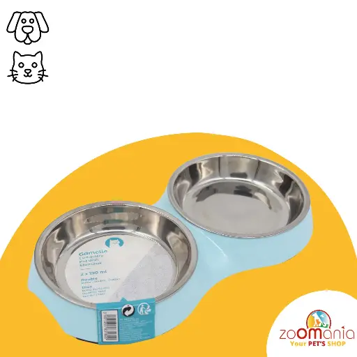 GAMELLE DBLE PR CHAT INOX L28 N QUOTIDIEN UTILITAIRE ANIMALERIE gifi