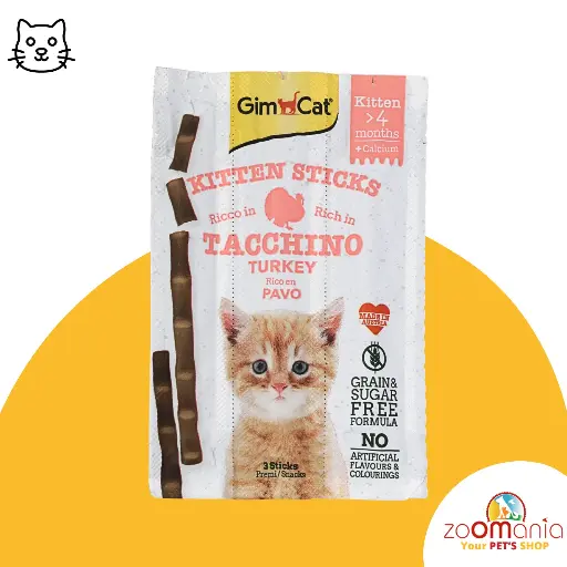 Gimcat Sticks Kitten Turkey & Calcium 3x3g 